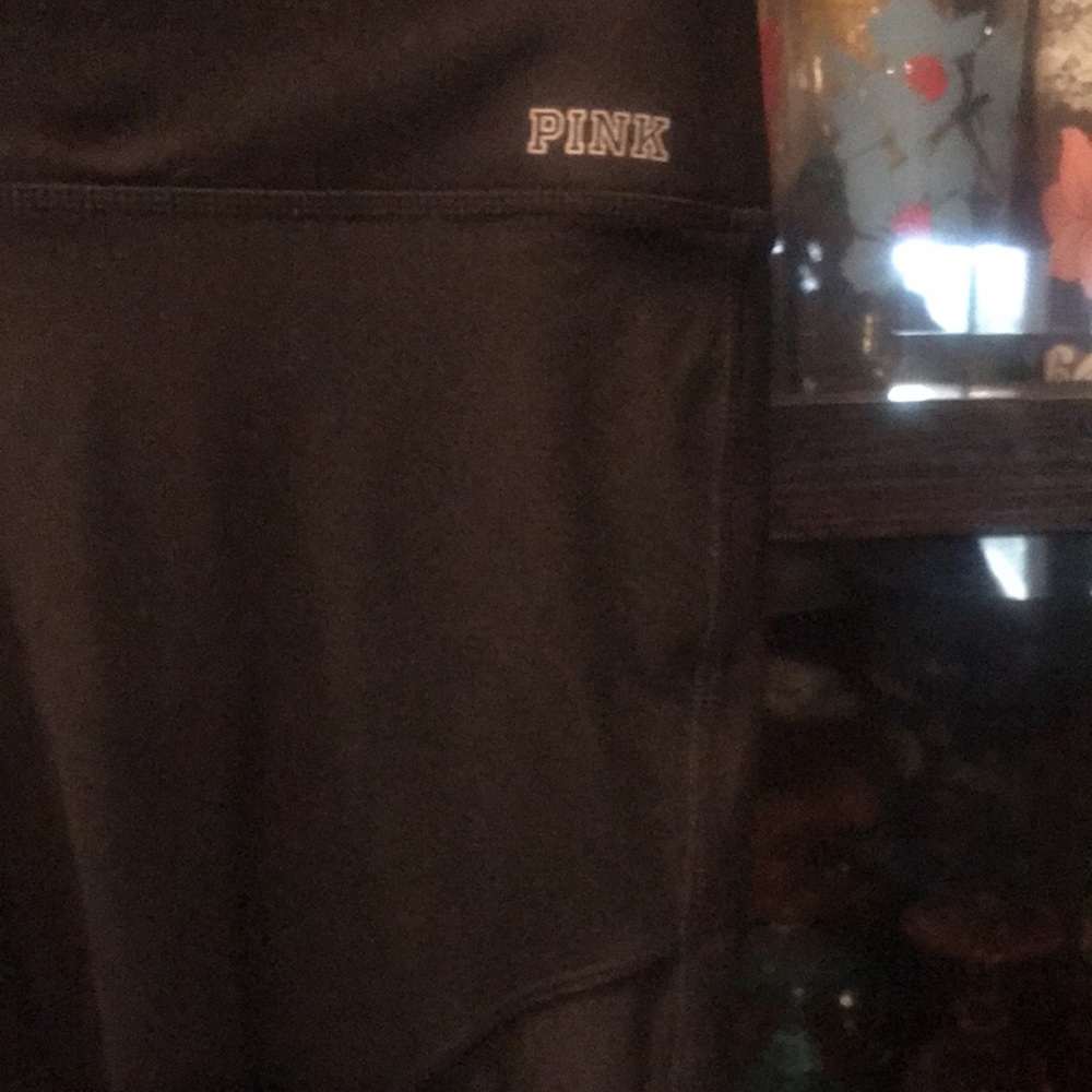 VC yoga pants size lg strips of see through netting